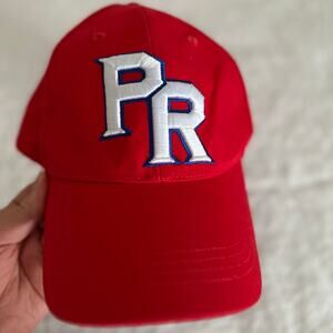 Robin Ruth Puerto Rico PR Red Baseball Cap Embroidered Adjustable Hat